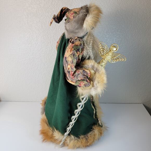 Old World Christmas Santa 24" Tree Table Topper Real Fur Lantern Works Vintage - Picture 13 of 16